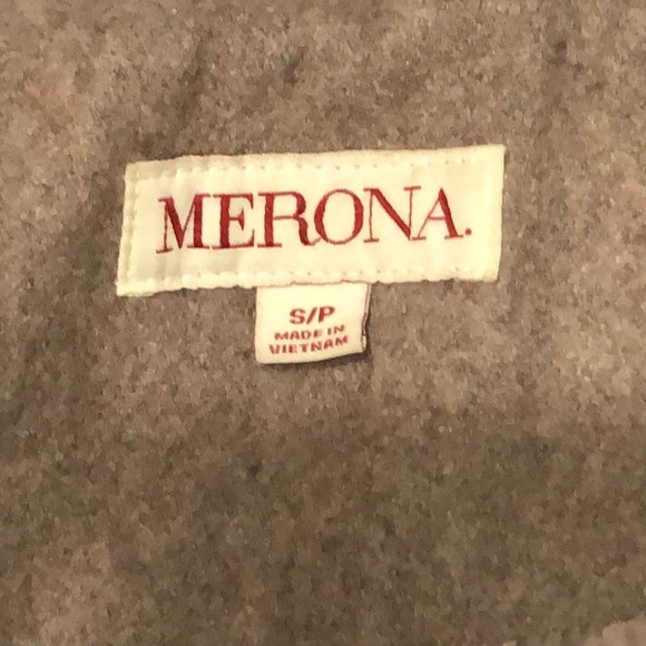 Merona Wool Blend Taupe Tie Coat - Picture 7 of 8